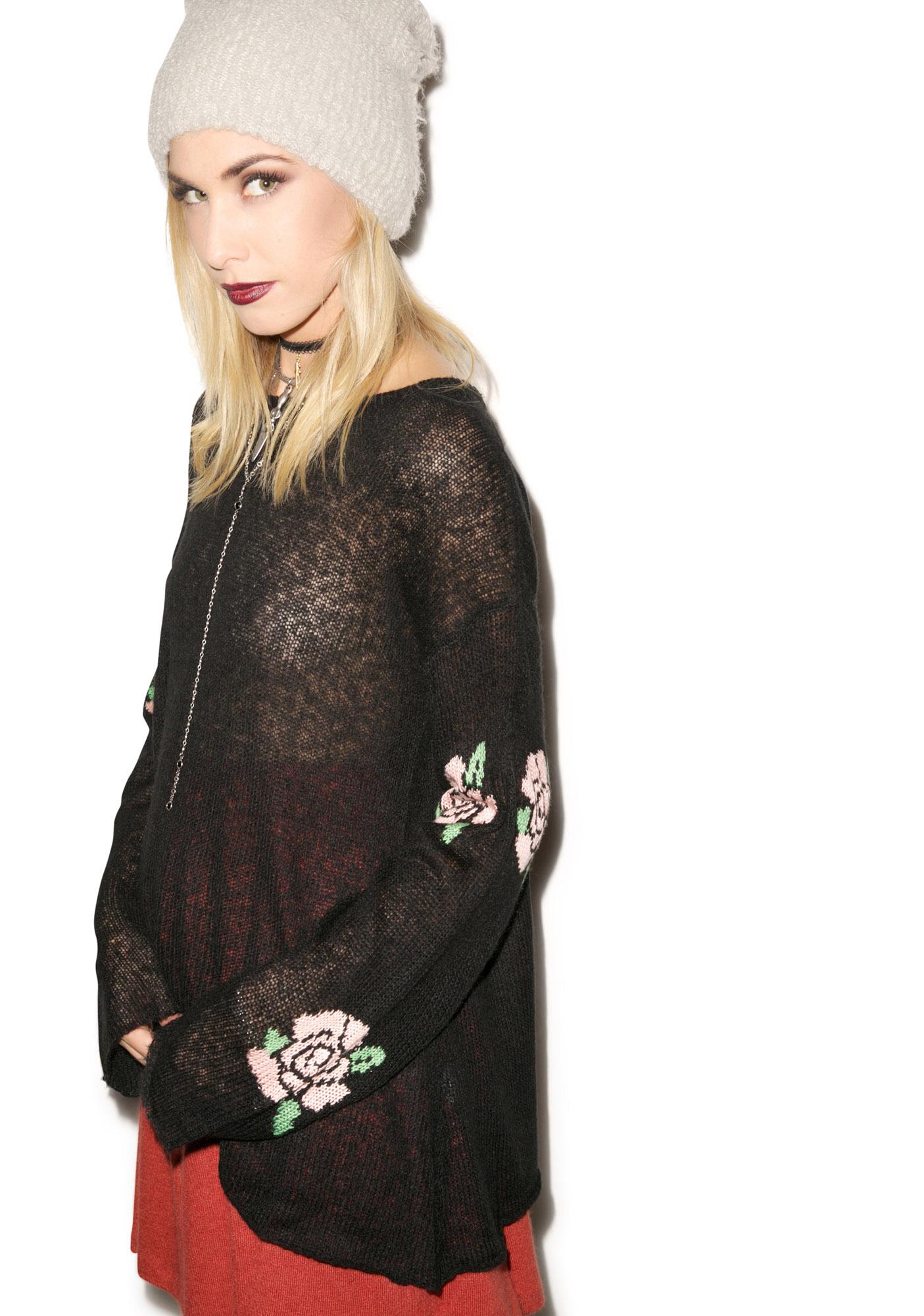 1405x2000 Wildfox Couture Painting The Roses Roadie Sweater Dolls Kill - Sweater Painting