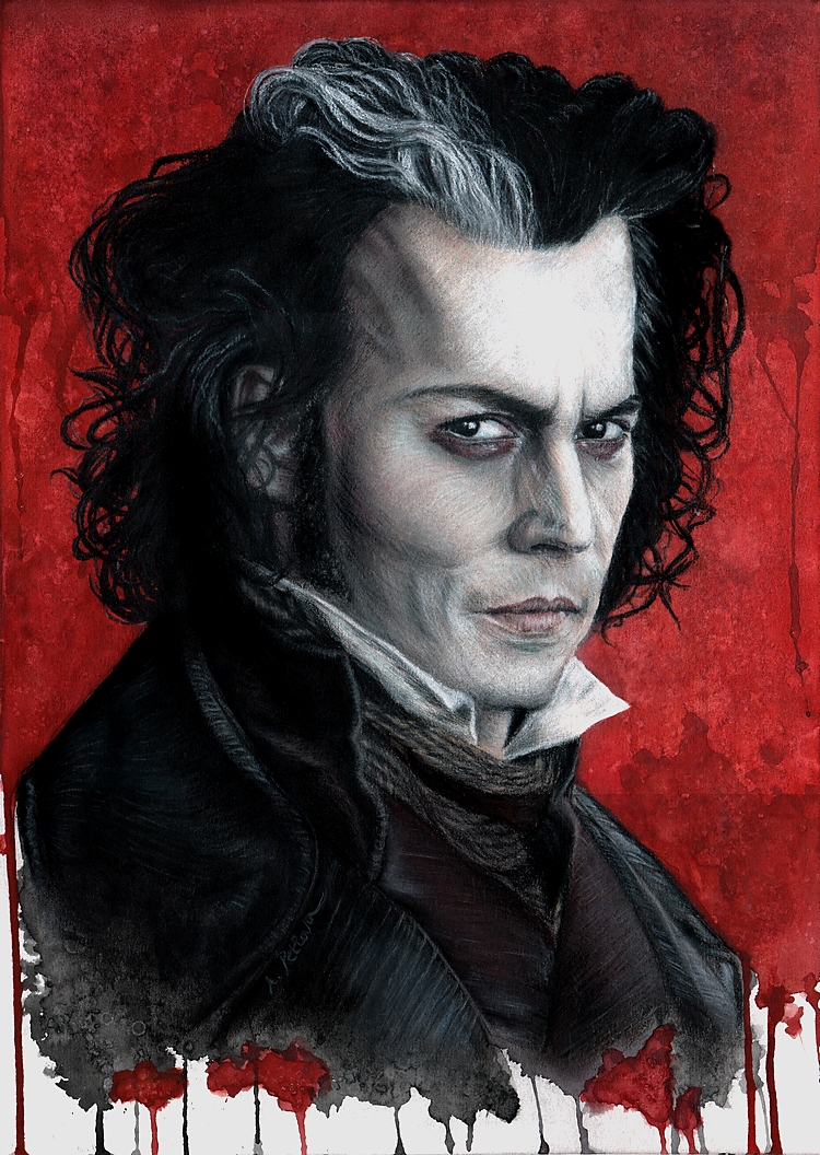 750x1056 Johnny Depp As Sweeney Todd By Drimr - Sweeney Todd Painting