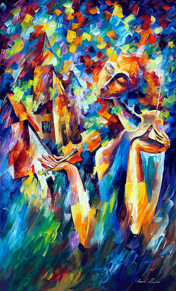 605x1000 Sweet Dreams Palette Knife Oil Painting On Canvas By Leonid - Sweet Painting