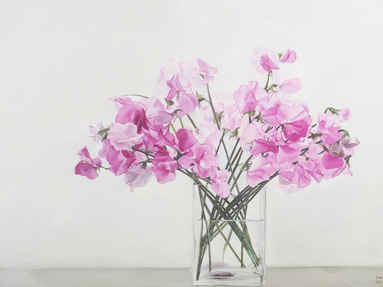 770x578 Saatchi Art Sweet Pea, Violet Painting By Jan Nederlof - Sweet Pea Painting