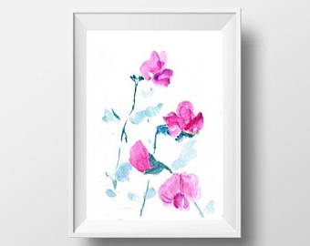 340x270 Sweet Pea Painting Etsy - Sweet Pea Painting