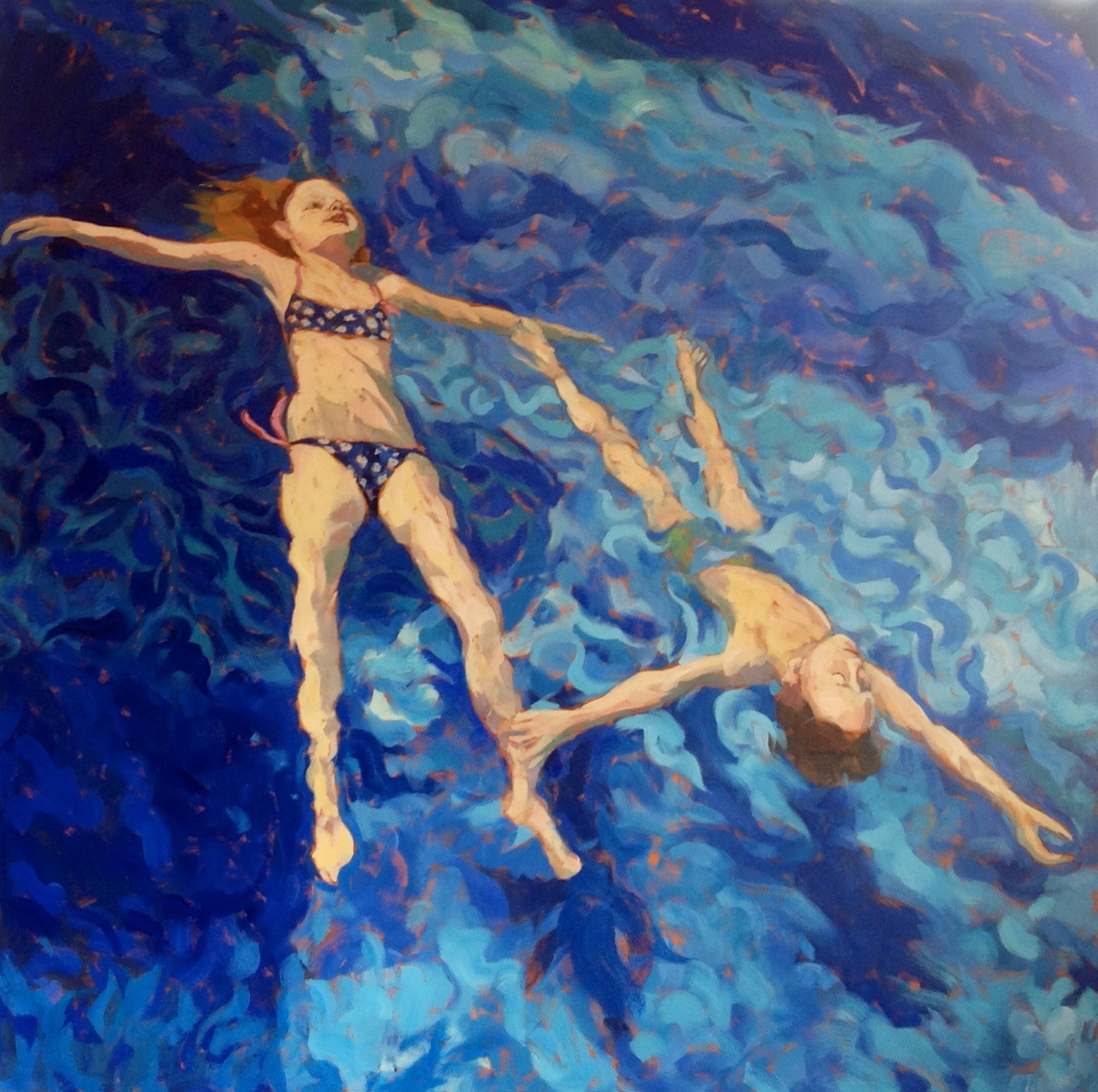 1207x1200 Pool Paintings - Swimming Painting