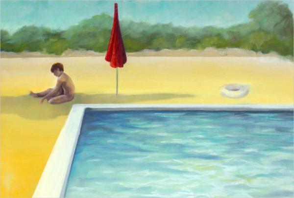 600x405 Pool Painting Kid Sit Around Swimming Pool Painting Pool House - Swimming Pool Painting