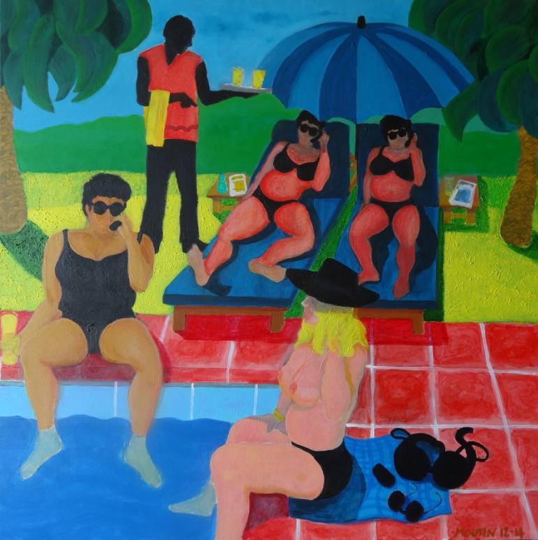 770x773 Saatchi Art Woman - Swimming Pool Painting