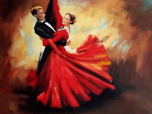 300x226 Ballroom Dance Tango, Oil Painting On Canvas, 36x48, 100% Hand - Swing Dance Painting