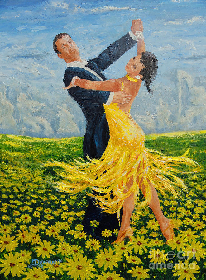 661x900 Daisy Dancers Painting By Paint The Floor - Swing Dance Painting
