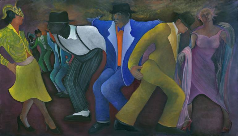 770x440 Saatchi Art Swing Dancers Painting By Olga Stamatiou - Swing Dance Painting