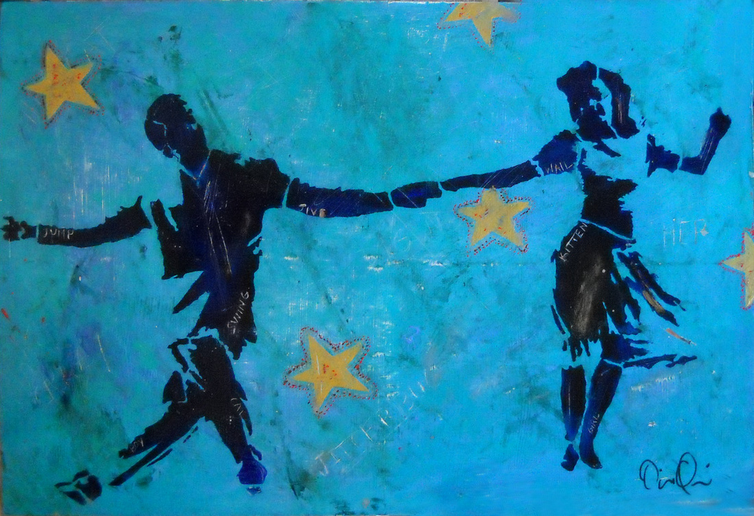 1100x752 Stencil Paintings - Swing Dance Painting