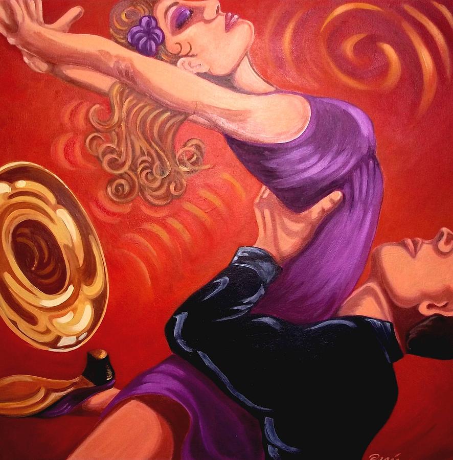 886x900 Swing Time To Fly Painting By Renee Schneider - Swing Dance Painting