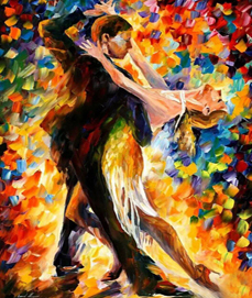 229x271 Handmade Modern Wall Art Ballroom Dance Palette Knife Oil Painting - Swing Dance Painting