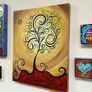 300x300 Retro Art By Jan Pop Art Sedona Original Painting Swirl Tree Fall - Swirl Tree Painting