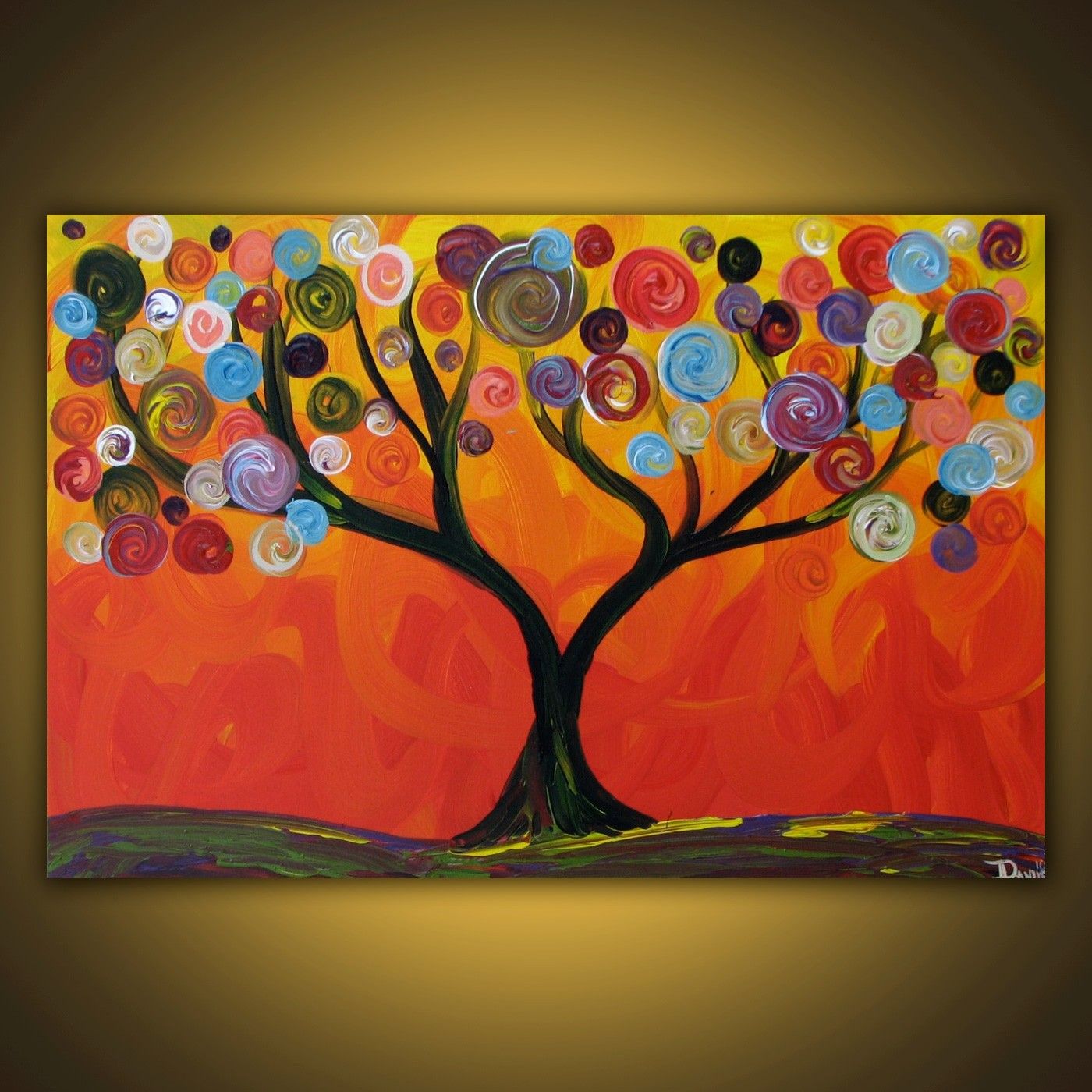1400x1400 Swirl Tree Paintings Acrylics, Canvases - Swirl Tree Painting