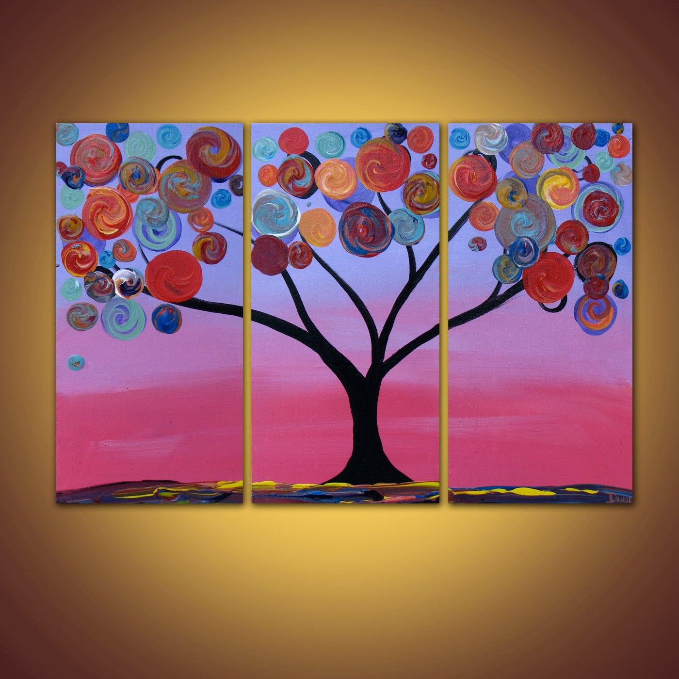 1400x1400 Swirl Tree Original Acrylic Painting On Canvas Large Holiday - Swirl Tree Painting