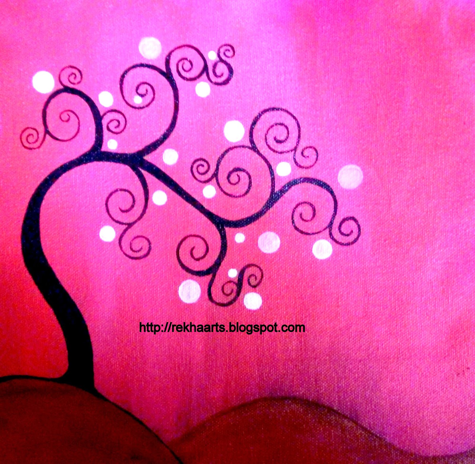 1600x1563 Varnaalaya Abstract Tree Painting - Swirl Tree Painting