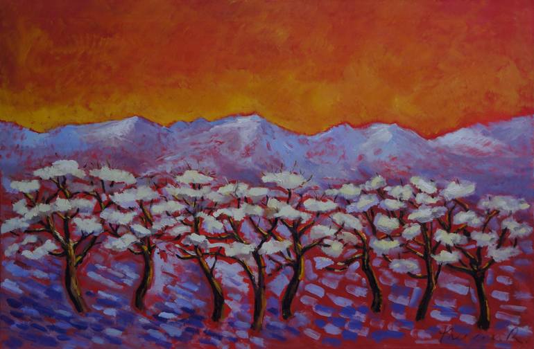 770x504 Saatchi Art Sunset In The Mountains Swiss Painting By Theresa - Swiss Painting