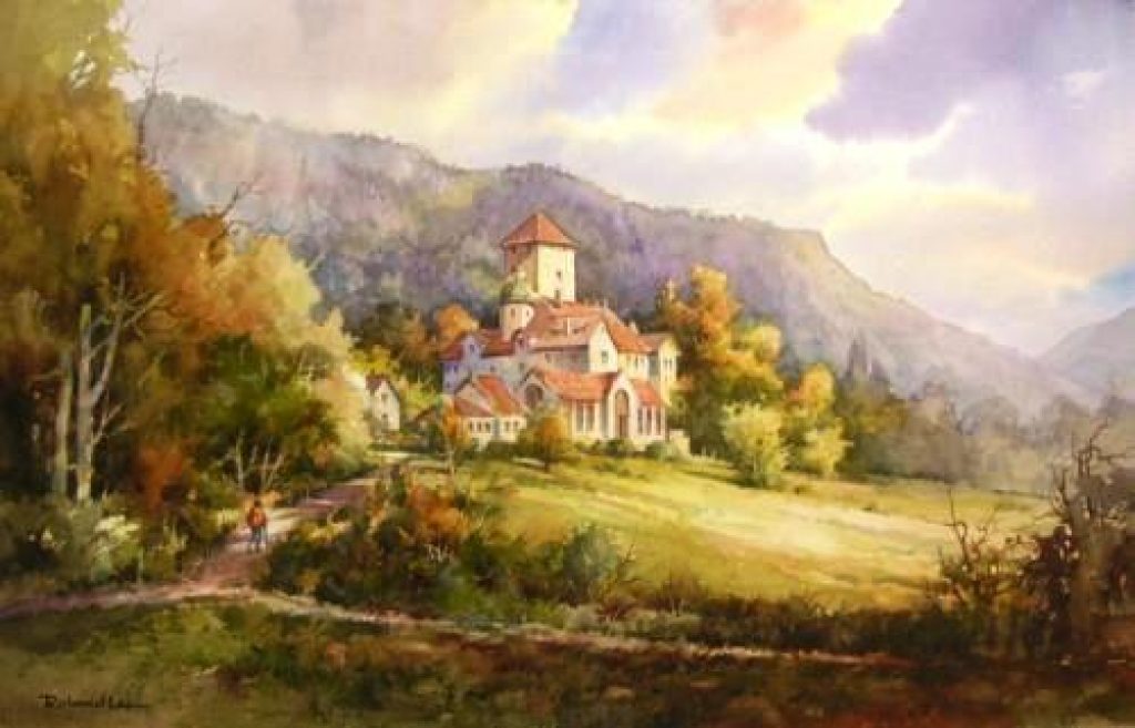 1024x657 Watercolor Painting Step By Step How To Paint A Swiss Castle - Swiss Painting
