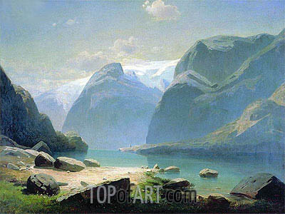 400x300 Lake In Mountains Of Switzerland Alexey Savrasov Painting 955 - Switzerland Painting