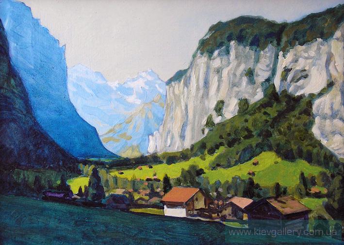 709x506 Lautenbrunnen. Switzerland, Painting Of Modern Artist Timoshenko - Switzerland Painting