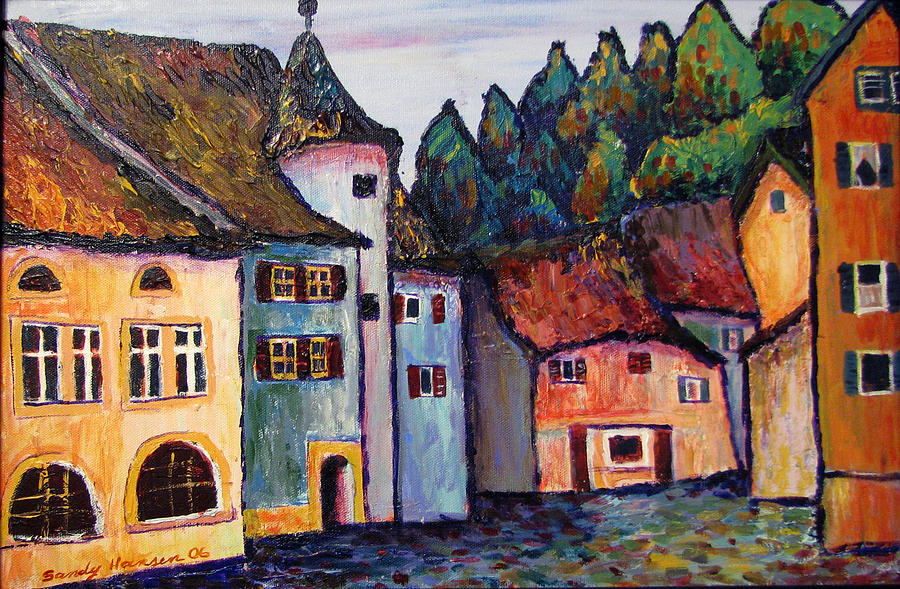 900x589 Medieval Village Of St. Ursanne Switzerland Painting By Art Nomad - Switzerland Painting