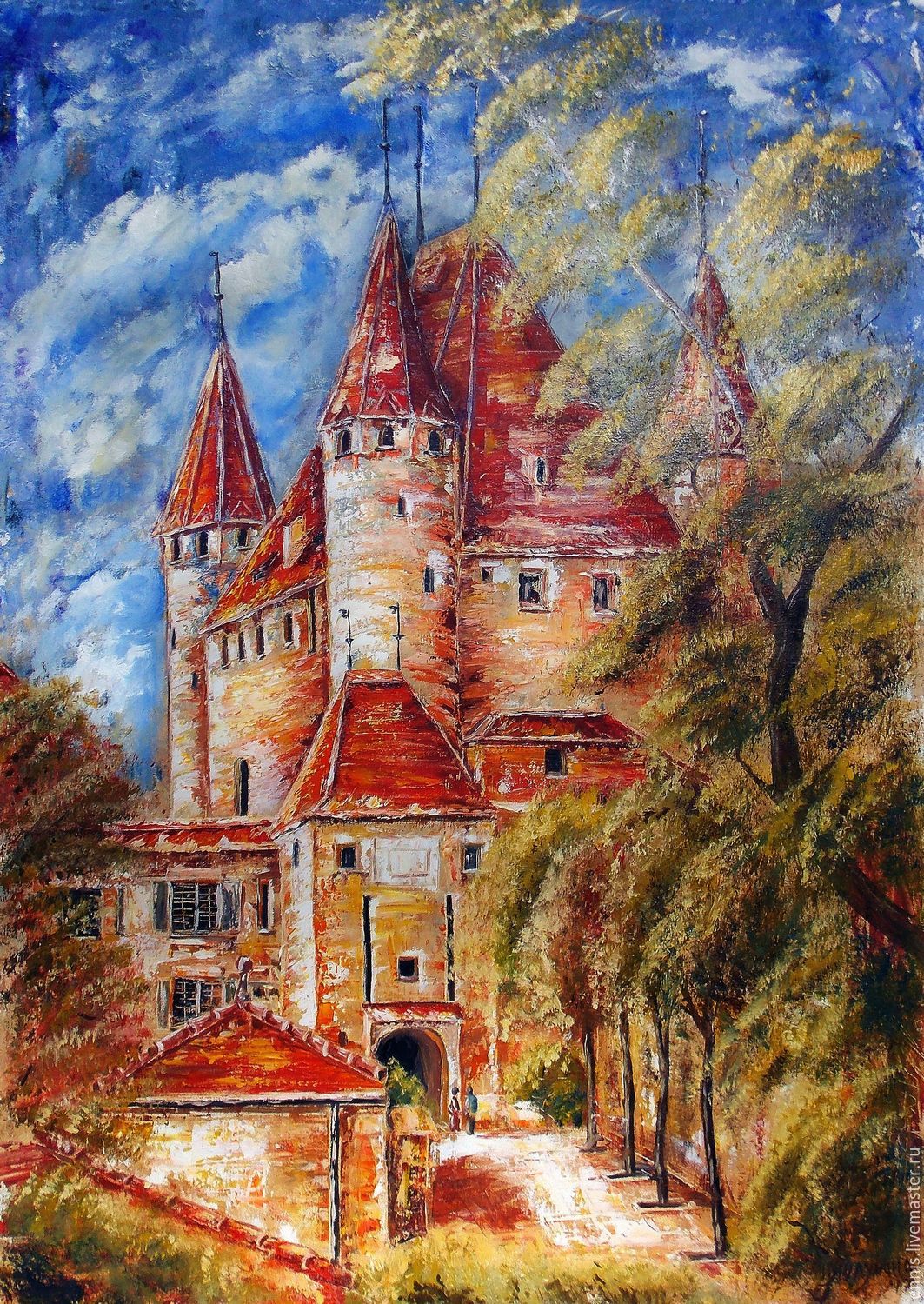 1063x1500 Oil Painting The Old Europe.thun Castle.switzerland Shop - Switzerland Painting
