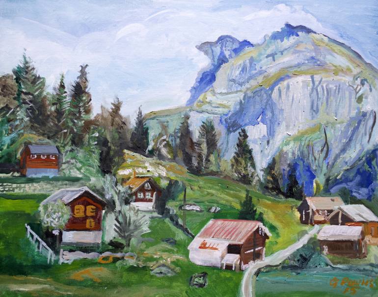 770x604 Saatchi Art Arnisee Region In Switzerland Painting By Gordon Powles - Switzerland Painting