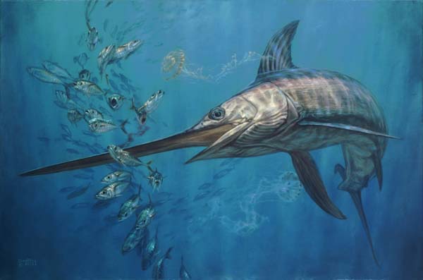600x397 Swordfish, Mackerel And Nettles - Swordfish Painting