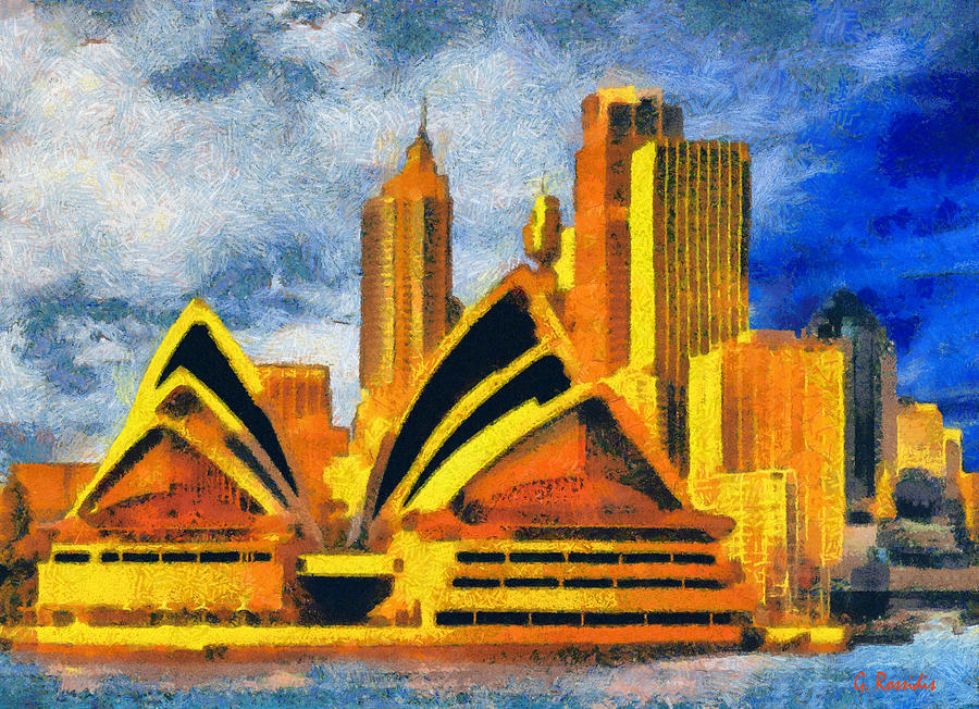 900x652 Sydney Opera House Painting By George Rossidis - Sydney Opera House Painting