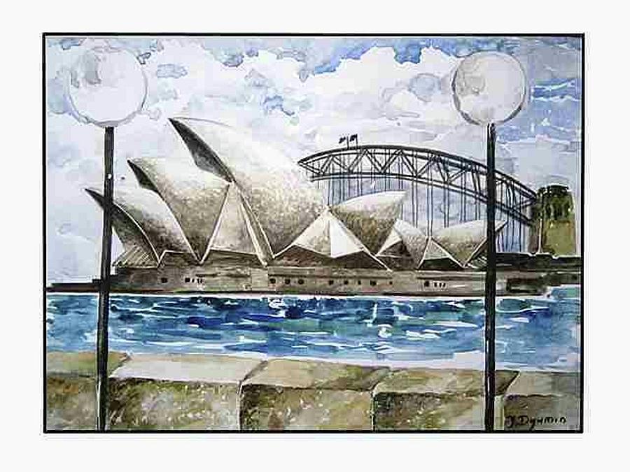 900x675 Sydney Opera House Painting By Yelena Revis - Sydney Opera House Painting