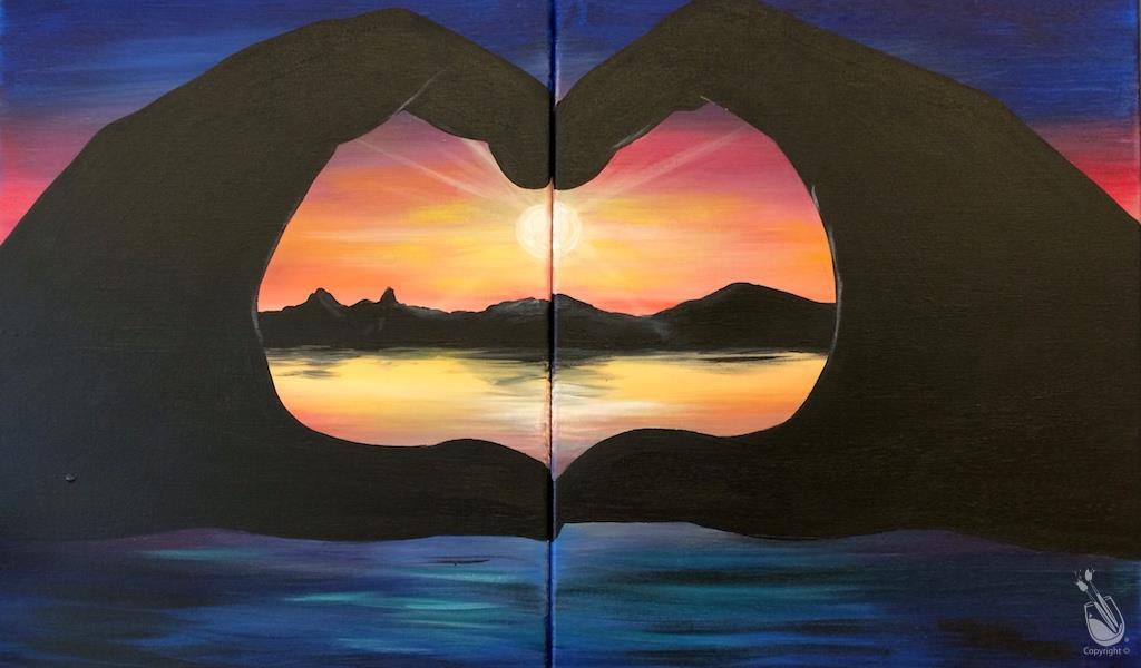 1024x600 Couples! Sunset Of Love (Set) - Symmetry Painting