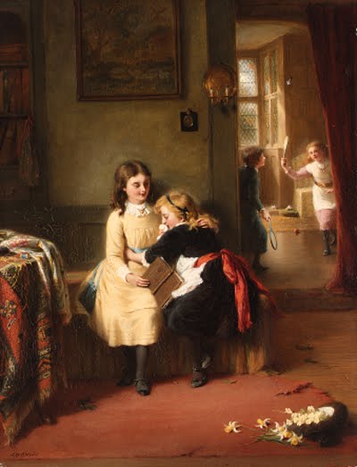 400x523 British Paintings George Bernard O'Neill - Sympathy Painting