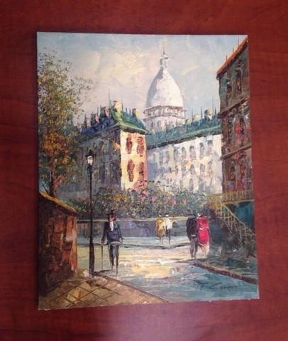 406x480 Original Oil Painting On Wood Signed T. Carson Paris France 10 - T Carson Painting