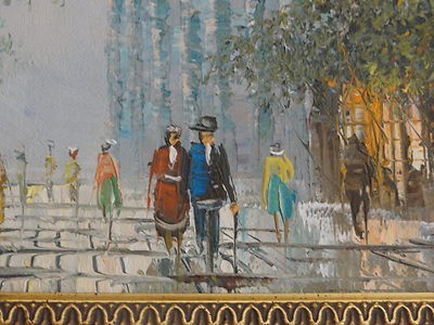 400x300 T Carson Oil Painting.summer Street Scene, - T Carson Painting