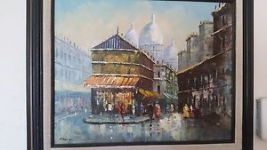 300x169 T. Carson Signed Oil On Canvas Painting Street Scene Ebay - T Carson Painting