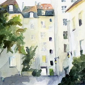 300x300 Paris Street Scene Paintings Fine Art America - T Carson Painting Paris