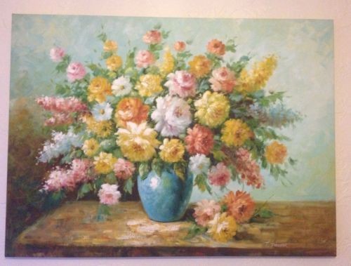500x379 Oil Painting On Canvas Of Flowers By T.denver - T Denver Painting