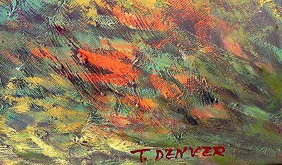 400x234 T. Denver Lily Pond Original Oil Painting On Stretched Canvas - T Denver Painting