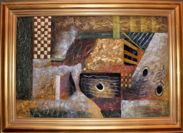 625x454 Abstract Modernist Oil Painting, T. Denver - T Denver Painting