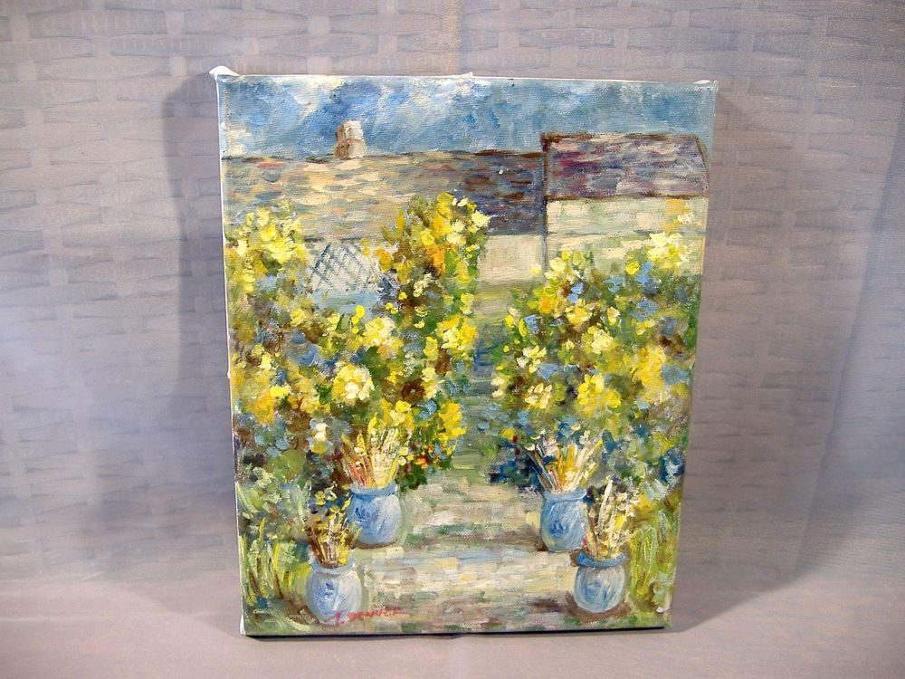 1000x750 Impressionist Flower Garden Landscape Oil Or Acrylic Painting - T Denver Painting
