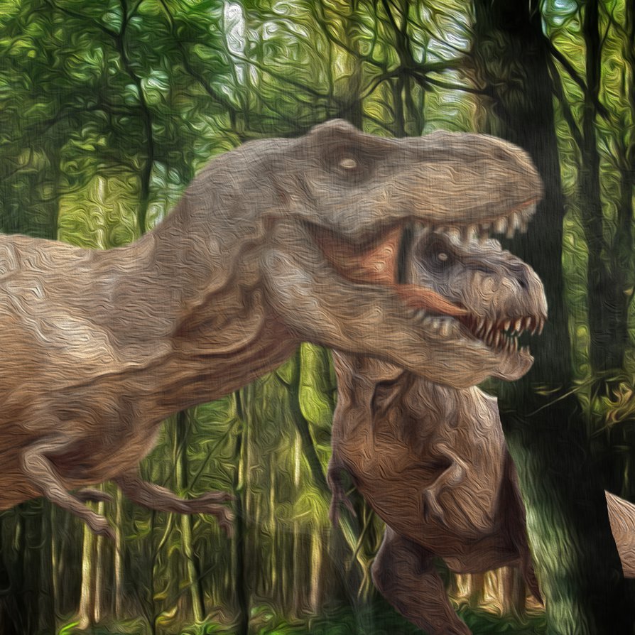 894x894 Oil Painting T Rex By Finnosaurus - T Rex Painting