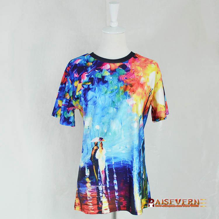 750x750 Leonid Afremov Oil Painting Misty Mood Print Art T Shirt Silky - T Shirt Painting