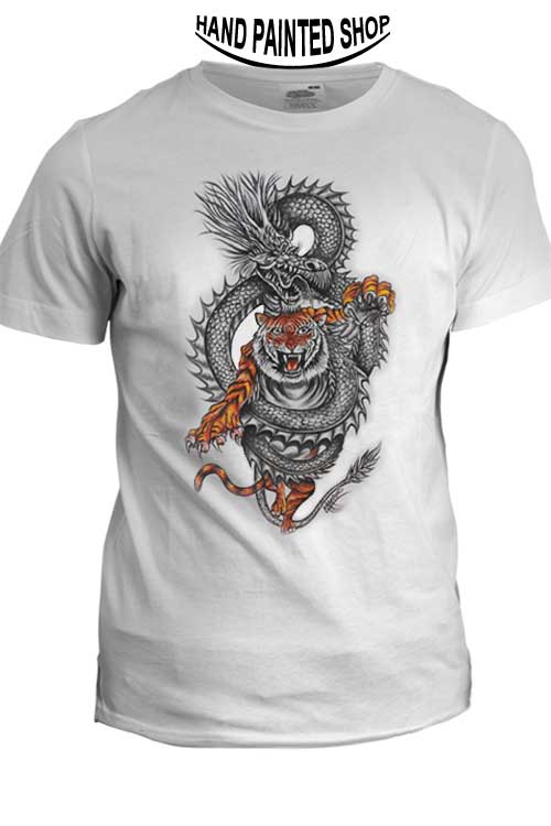 500x750 Dragon Tiger - T Shirt Painting