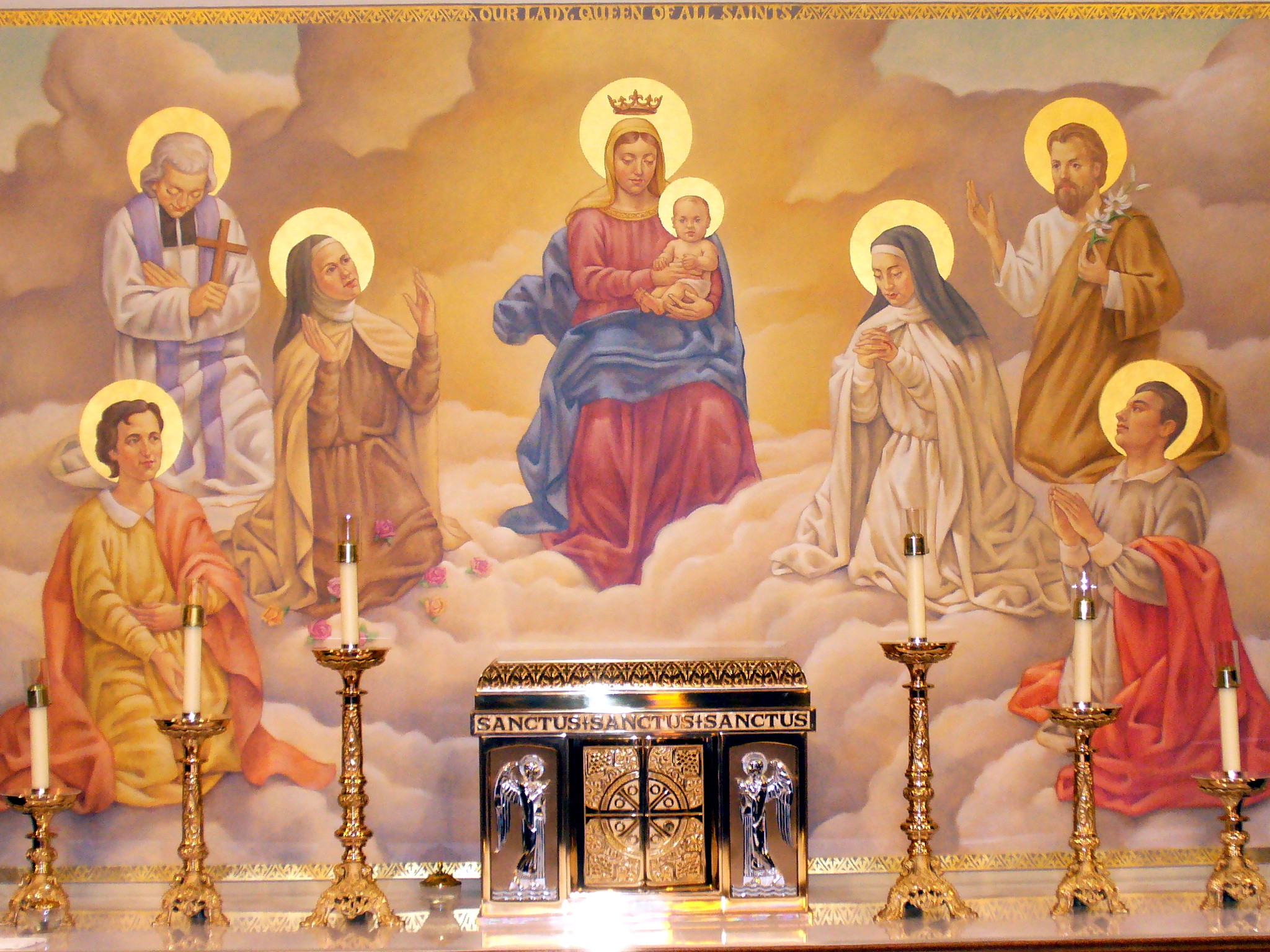 2048x1536 Altar Painting Our Lady Queen Of All Saints Catholic Church - Tabernacle Painting