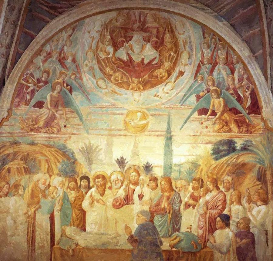 900x860 Tabernacle Of The Madonna Delle Tosse Death Of Mary Painting By - Tabernacle Painting