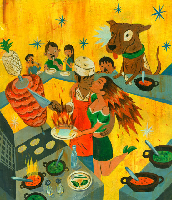 550x638 Mexican Taco Art - Taco Painting