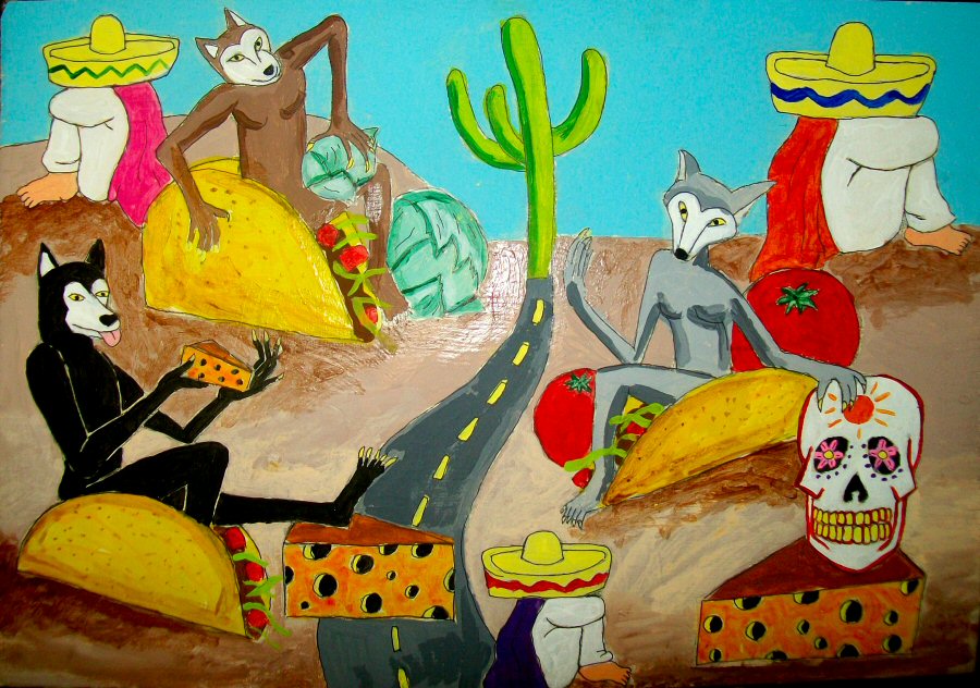 900x632 Taco Art Taco Werewolf.uno - Taco Painting