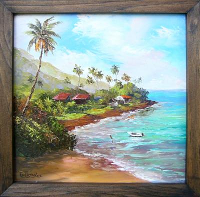 400x393 Original Oil Painting By Liza Bongzee - Tahiti Painting
