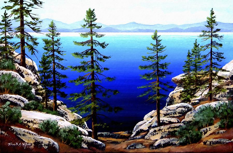 900x591 Across Lake Tahoe Painting By Frank Wilson - Tahoe Painting