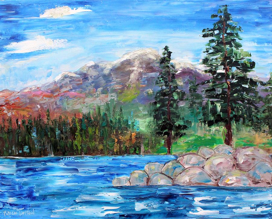 900x724 Lake Tahoe Mt Tallac Painting By Karen Tarlton - Tahoe Painting