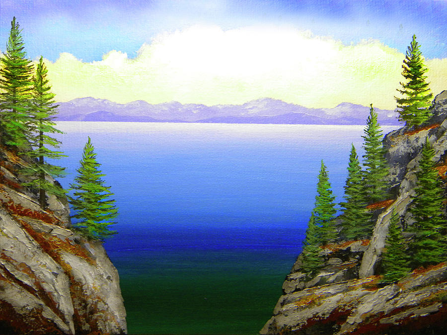 900x674 Lake Tahoe Painting By Frank Wilson - Tahoe Painting