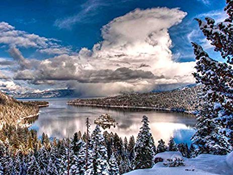 463x347 Emerald Bay, Lake Tahoe Oil Painting On Canvas Modern - Tahoe Painting